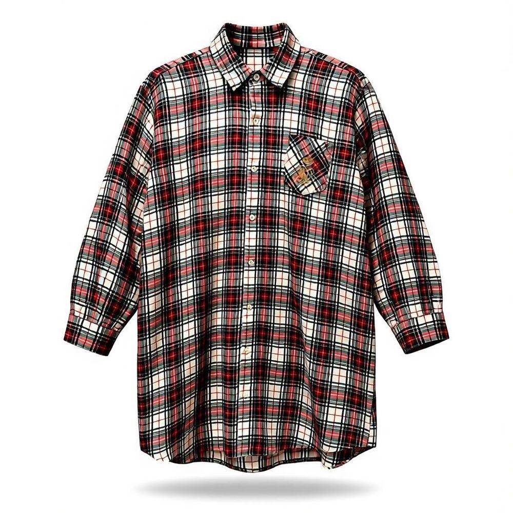 Lauren Ralph Lauren Heritage Plaid Sleep Shirt Nightshirt XL CozyLuxe Preppy